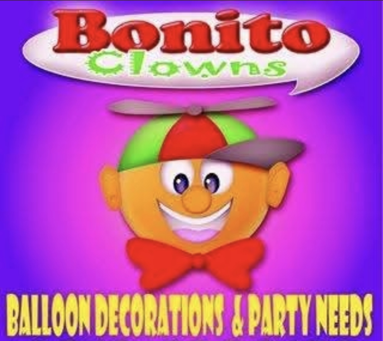 Bonito Clowns logo — balloon decorations and party needs