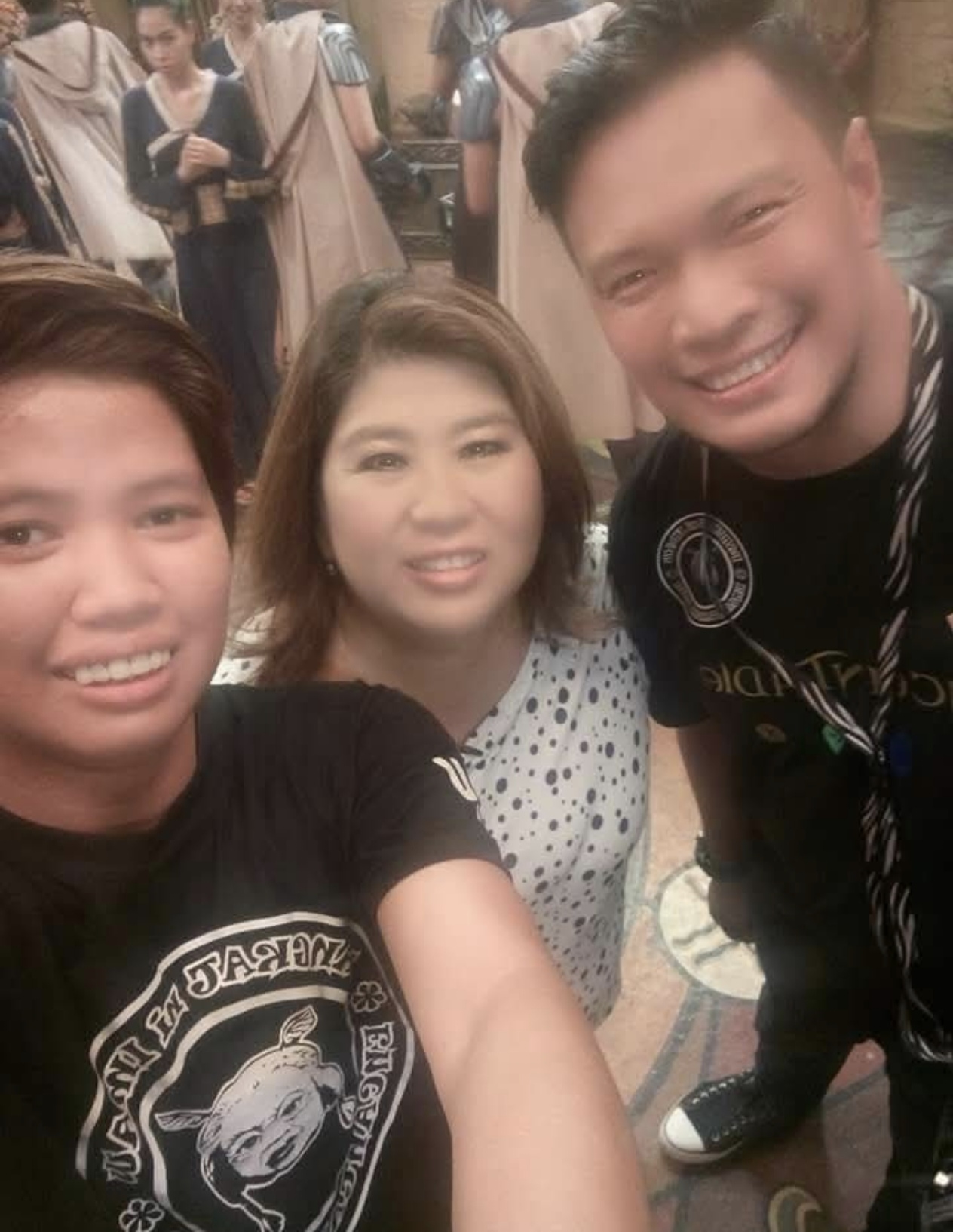 Noel Urbano with Jessica Soho on the Encantadia studio set, 2016